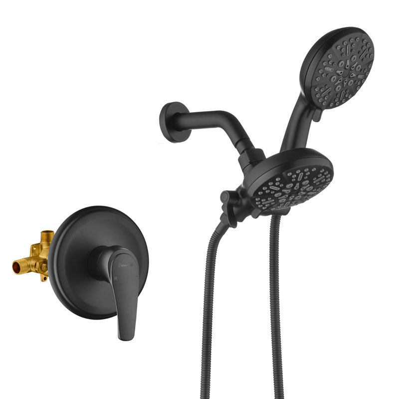 SHAMANDA Dual Shower Faucet Set with Valve High Pressure 2 in 1 Shower ...